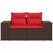 Afuera Living 2-Seater Patio Sofa With Cushions with Red and Brown Poly Rattan