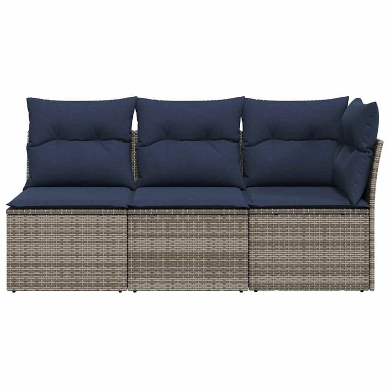 Afuera Living Contemporary Durable Poly Rattan Garden Sofa in Gray