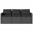 Afuera Living PE Rattan 3-Seater Removable Covers Outdoor Sofa in Black