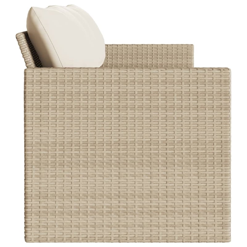 Afuera Living Contemporary Synthetic Poly Rattan Garden Sofa Beige & Cream