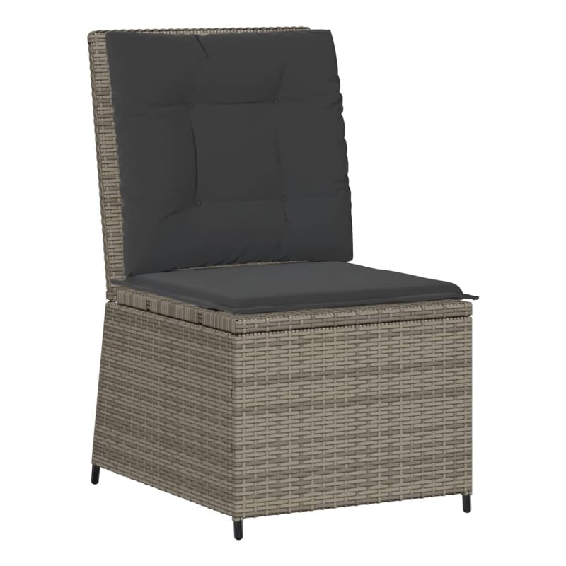 Afuera Living Compact Rattan Reclining Garden Sofa With Removable Covers in Gray