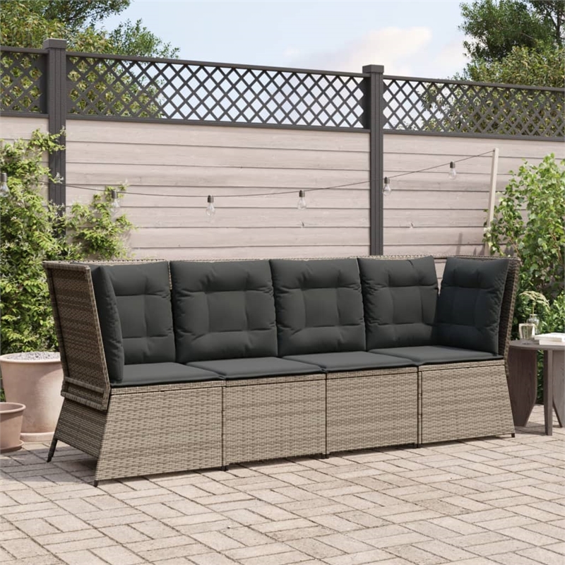 Afuera Living Standard PE Rattan Modular Garden Sofa in Gray