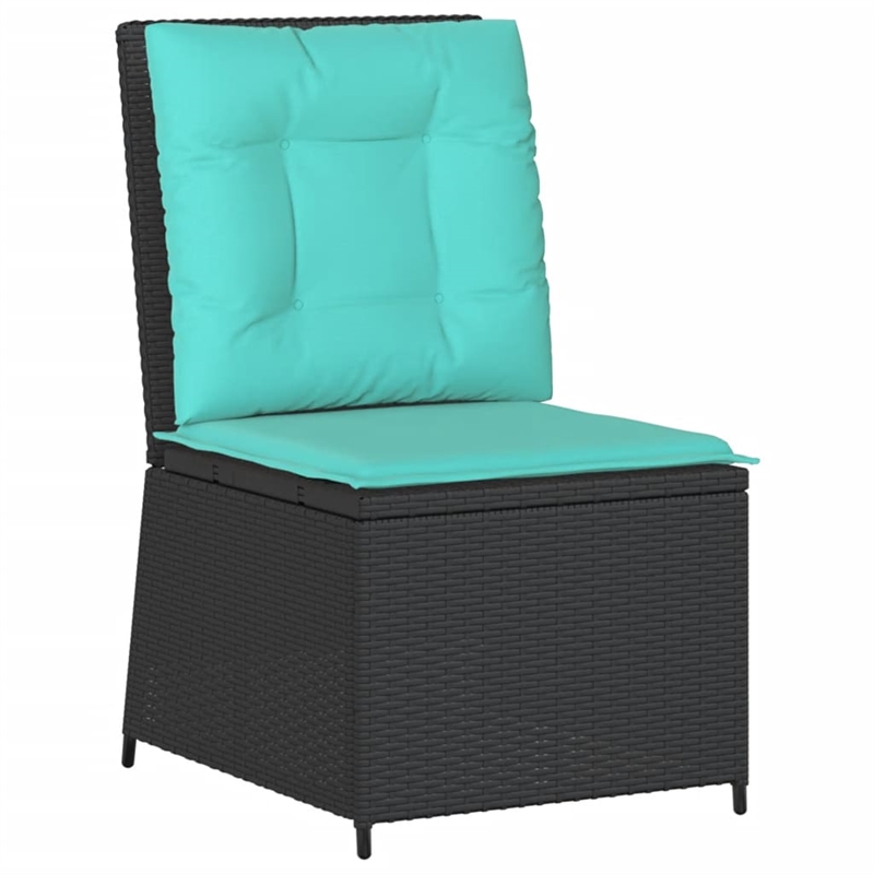 Afuera Living Contemporary Reclining Patio Sofa in Black And Turquoise