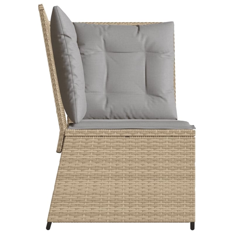 Afuera Living Rattan & Steel & Polyester Fabric Patio Sofa in Beige