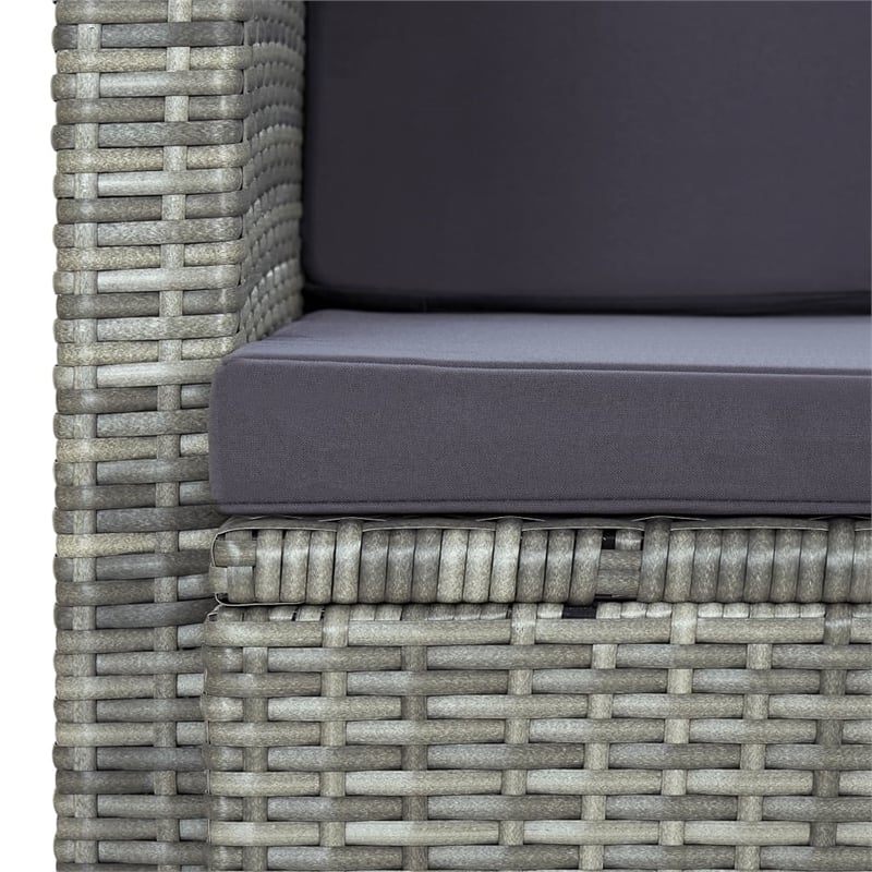 Afuera Living Gray PE Rattan & Powder-Coated Steel Sofa With Dark Gray Cushions
