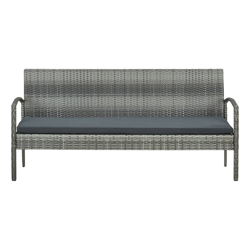 Afuera Living Contemporary Rattan 3-Seater Patio Sofa in Gray