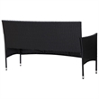 Afuera Living 3-Seater Poly Rattan Patio Sofa With Cushions in Black/Black Frame