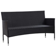 Afuera Living 3-Seater Poly Rattan Patio Sofa With Cushions in Black/Black Frame