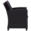 Afuera Living Contemporary Rattan 6 Piece Garden Sofa Set in Black
