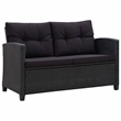 Afuera Living Contemporary Rattan 6 Piece Garden Sofa Set in Black