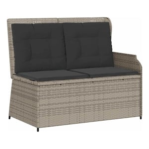 Afuera Living Contemporary Reclining Patio Bench in Light Gray