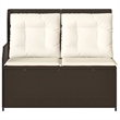 Afuera Living Medium Rattan Reclining Patio Bench With Adjustable Armrests