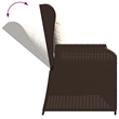 Afuera Living Medium Rattan Reclining Patio Bench With Adjustable Armrests