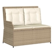 Afuera Living Contemporary Reclining Patio Bench in Beige And Cream
