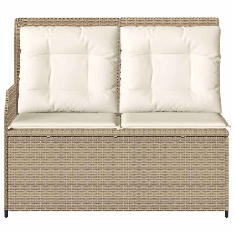 Afuera Living Contemporary Reclining Patio Bench in Beige And Cream