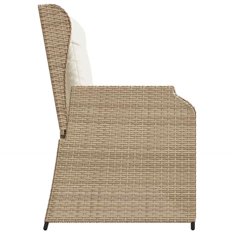 Afuera Living Contemporary Reclining Patio Bench in Beige And Cream