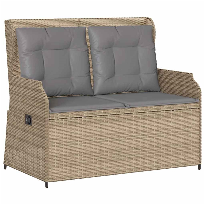 Afuera Living Contemporary Reclining Patio Bench in Beige And Light Gray