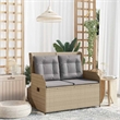 Afuera Living Contemporary Reclining Patio Bench in Beige And Light Gray