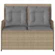 Afuera Living Contemporary Reclining Patio Bench in Beige And Light Gray