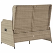 Afuera Living Contemporary Reclining Patio Bench in Beige And Light Gray