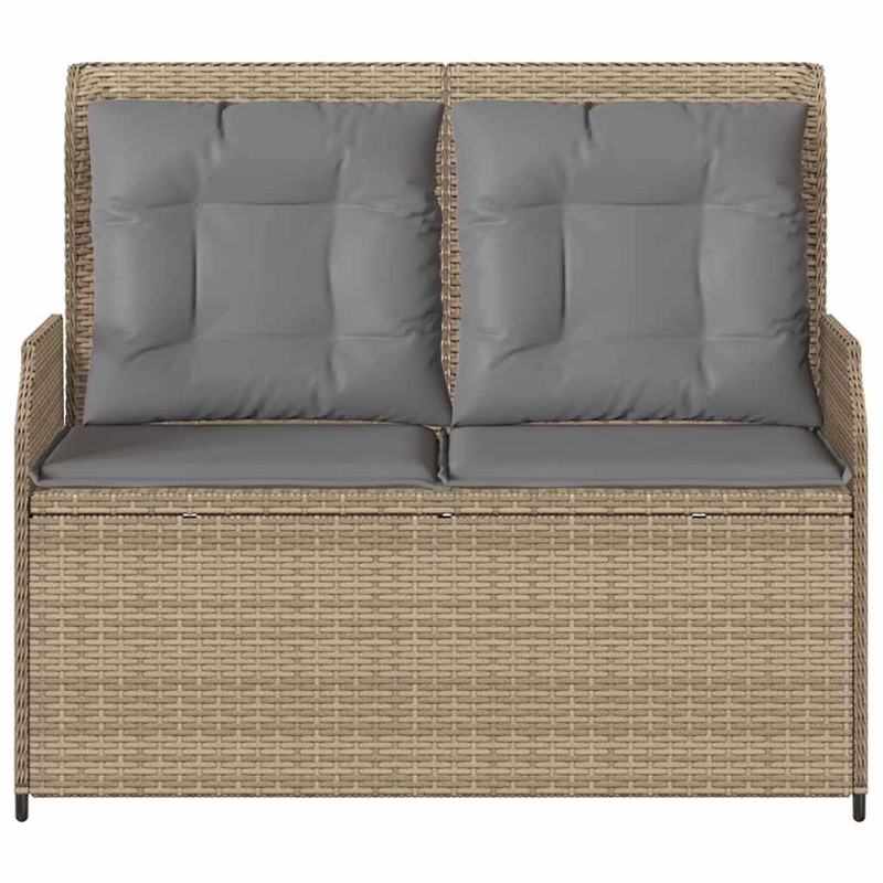 Afuera Living Contemporary Reclining Patio Bench in Beige And Light Gray
