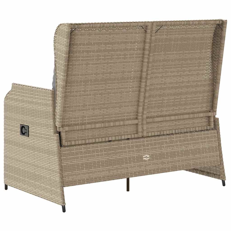Afuera Living Contemporary Reclining Patio Bench in Beige And Light Gray