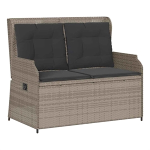 Afuera Living Contemporary Reclining Patio Bench in Light Gray