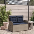 Afuera Living Contemporary Reclining Patio Bench in Gray And Navy Blue