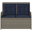 Afuera Living Contemporary Reclining Patio Bench in Gray And Navy Blue