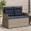 Afuera Living Contemporary Reclining Patio Bench in Gray And Navy Blue