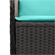 Afuera Living Contemporary Reclining Patio Bench in Black And Turquoise