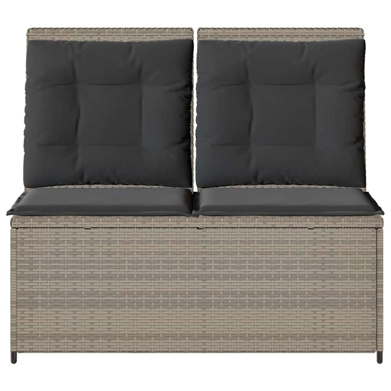 Afuera Living Reclining Patio Bench in Light Gray And Dark Gray