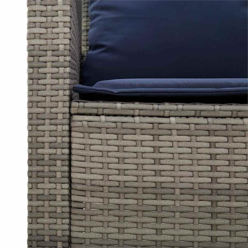 Afuera Living Rattan & Powder-Coated Steel & Tempered Glass Garden Sofa in Gray