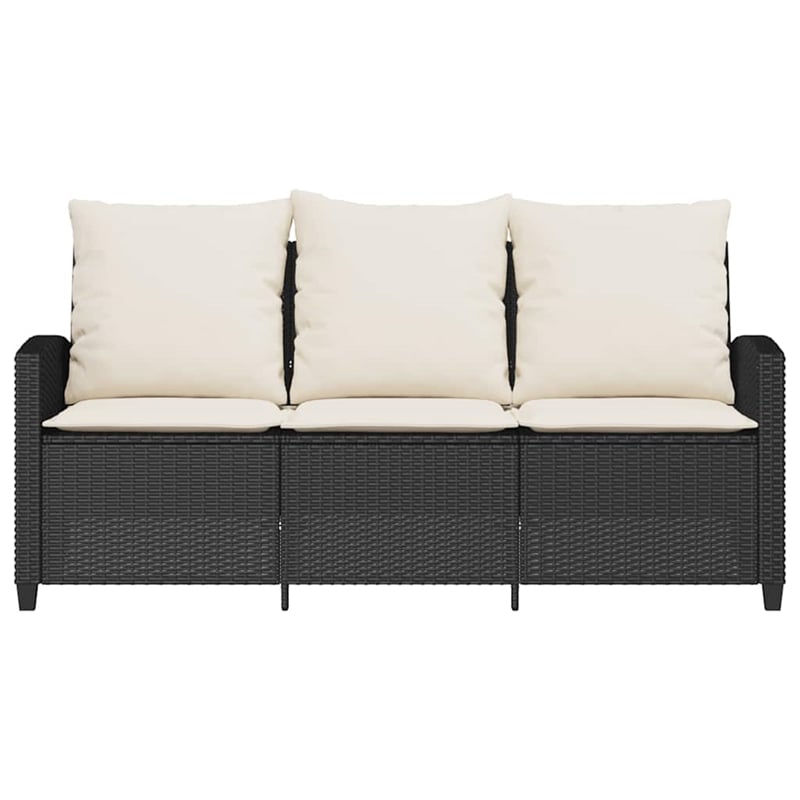Afuera Living Contemporary Rattan Garden Sofa in Black And Cream