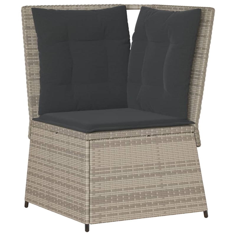 Afuera Living One Size PE Rattan Modular Garden Sofa in Light Gray