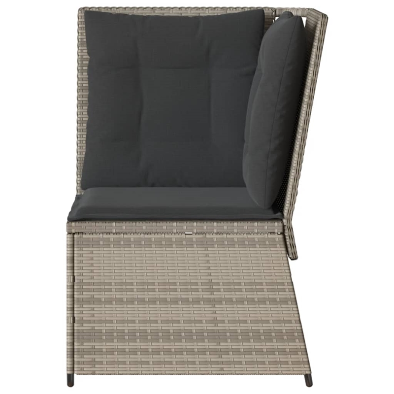 Afuera Living One Size PE Rattan Modular Garden Sofa in Light Gray