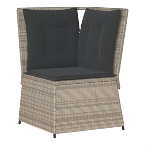 Afuera Living One Size PE Rattan Modular Garden Sofa in Light Gray