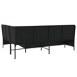 Afuera Living L-Shaped Patio Sofa With Cushions in Cream White & Black Rattan