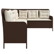 Afuera Living Poly Rattan & Powder-Coated Steel & Polyester Patio Sofa in Brown