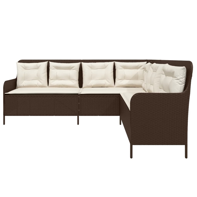 Afuera Living Poly Rattan & Powder-Coated Steel & Polyester Patio Sofa in Brown