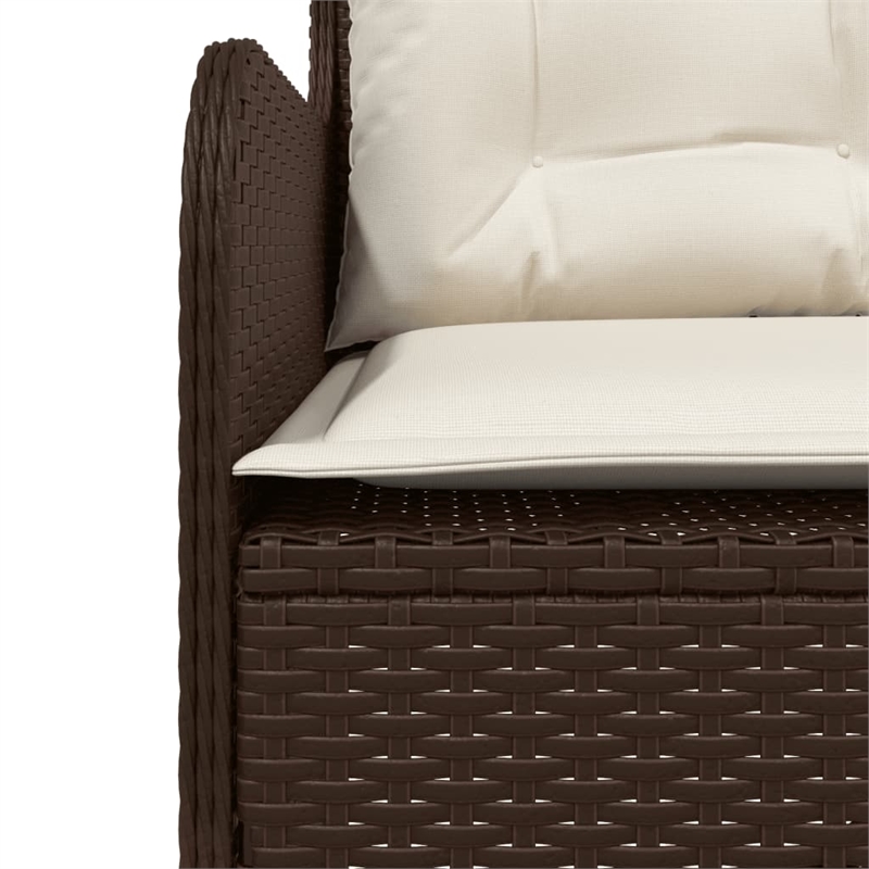 Afuera Living Poly Rattan & Powder-Coated Steel & Polyester Patio Sofa in Brown