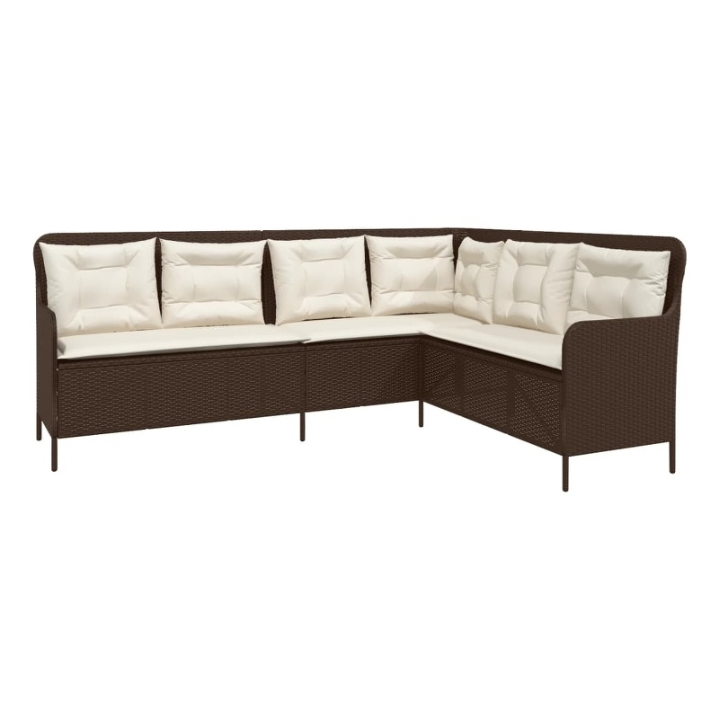 Afuera Living Poly Rattan & Powder-Coated Steel & Polyester Patio Sofa in Brown