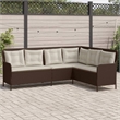 Afuera Living Poly Rattan & Powder-Coated Steel & Polyester Patio Sofa in Brown