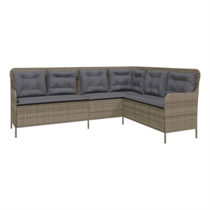 Afuera Living Contemporary Durable Rattan Garden Sofa in Gray