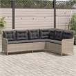 Afuera Living L-Shaped Patio Sofa With Cushions in Dark Gray & Light Gray Rattan