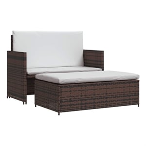 Afuera Living 2-Seater Modular PE Rattan Outdoor Furniture Set in Brown