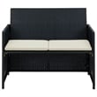 Afuera Living 2-Seater Rattan & Powder-Coated Steel & Polyester Sofa in Black