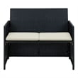 Afuera Living 2-Seater Rattan & Powder-Coated Steel & Polyester Sofa in Black