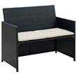 Afuera Living 2-Seater Rattan & Powder-Coated Steel & Polyester Sofa in Black