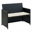 Afuera Living 2-Seater Rattan & Powder-Coated Steel & Polyester Sofa in Black